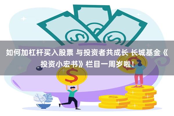 如何加杠杆买入股票 与投资者共成长 长城基金《投资小宏书》栏目一周岁啦！