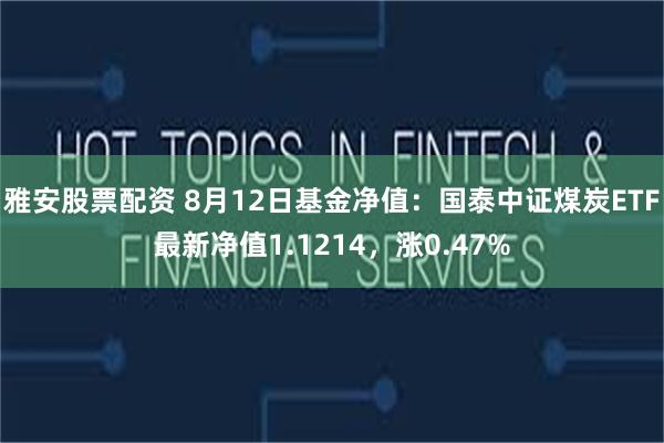 雅安股票配资 8月12日基金净值：国泰中证煤炭ETF最新净值1.1214，涨0.47%