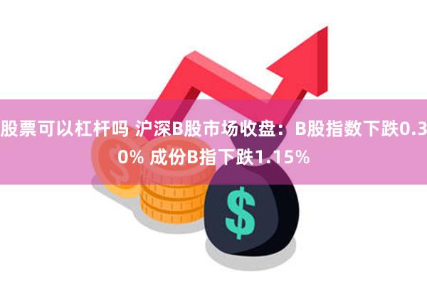 股票可以杠杆吗 沪深B股市场收盘：B股指数下跌0.30% 成份B指下跌1.15%