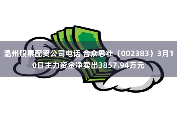 温州股票配资公司电话 合众思壮（002383）3月10日主力资金净卖出3857.94万元